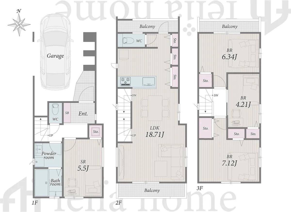 中野区江原町1丁目 新築戸建 【全6棟/C号棟】